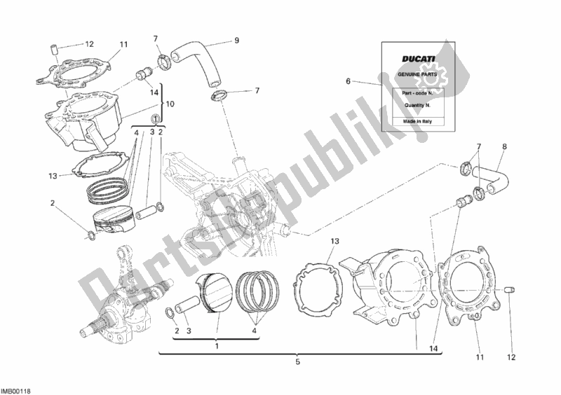 Alle onderdelen voor de Cilinder - Zuiger van de Ducati Superbike 1098 R USA 2008
